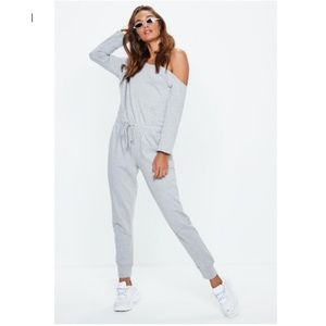 Missguided Grey Jumpsuit Cotton Jersey